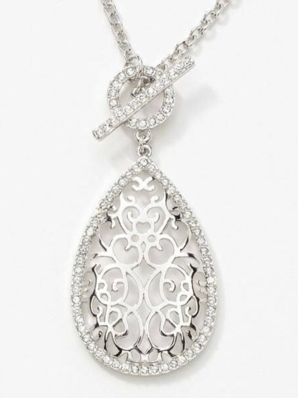 TOUCHSTONE CRYSTAL LACEWORK PENDANT WITH BOX -  MSRP $79 REDUCED